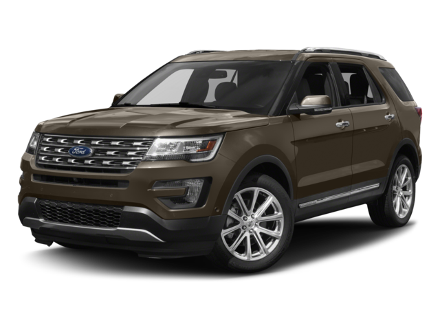 2017 Ford Explorer Limited in Red — front three-quarter view