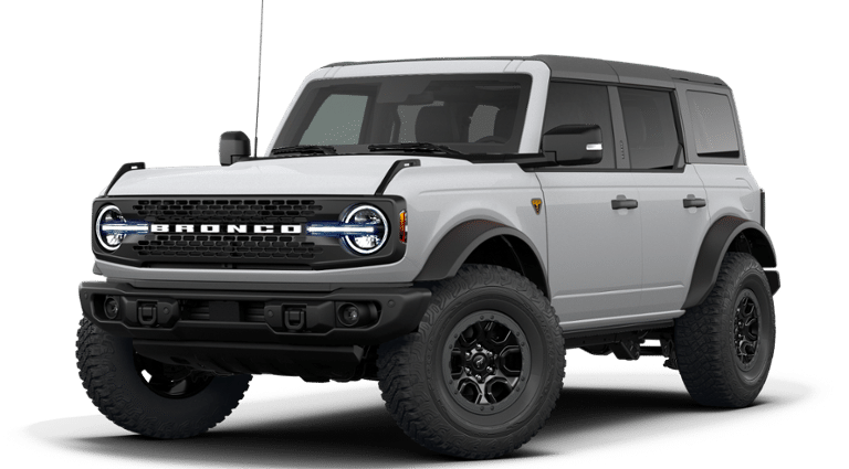 2026 Ford Bronco Badlands in Avalanche Gray — front three-quarter view