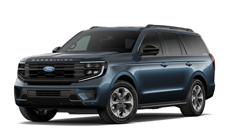 2027 Ford Expedition Active in Nocturnal Blue Metallic — front three-quarter view