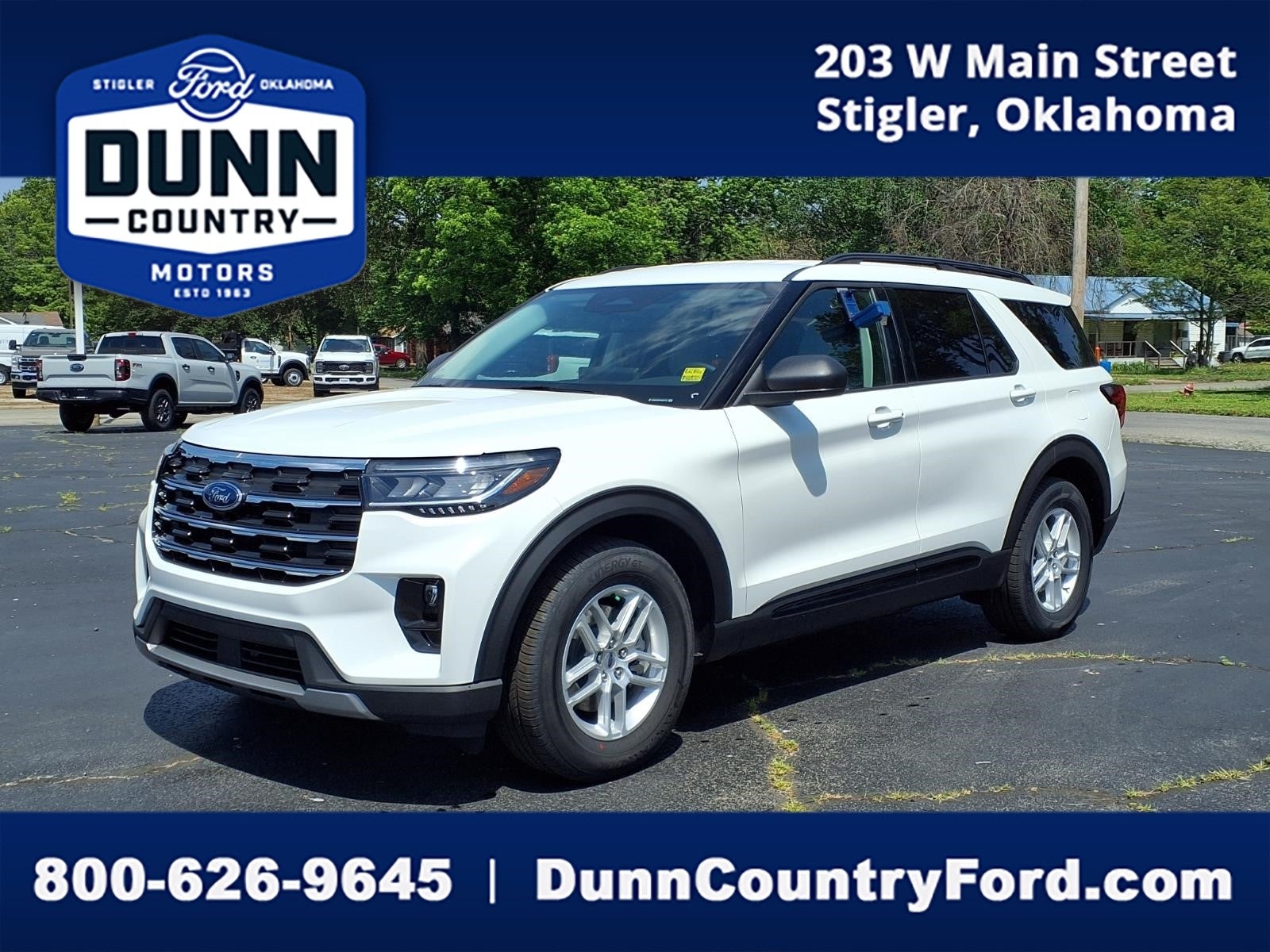 2026 Ford Explorer Active in Star White Metallic Tri-Coat — front three-quarter view