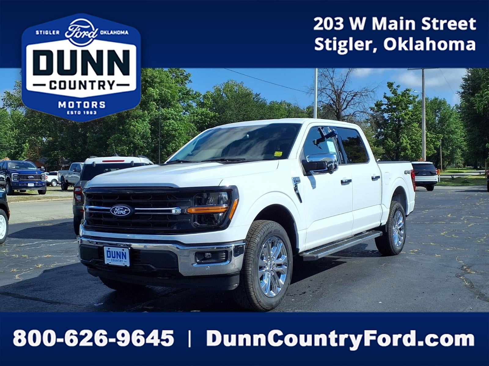 2026 Ford F-150 XLT in Oxford White — front three-quarter view