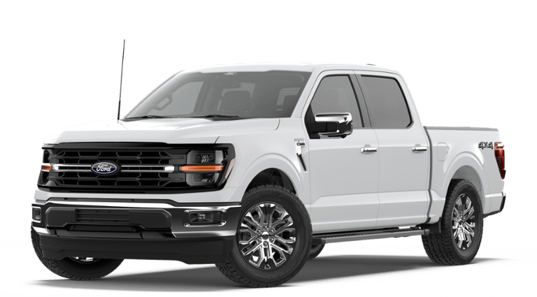 2026 Ford F-150 XLT in Oxford White — front three-quarter view