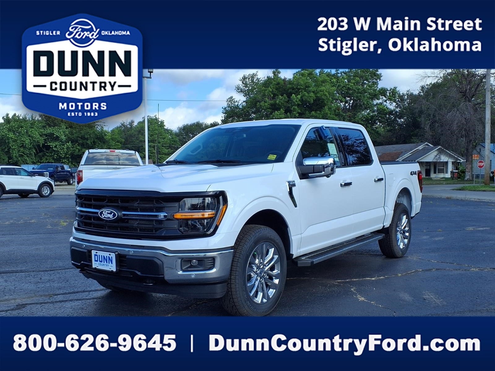 2026 Ford F-150 XLT in Oxford White — front three-quarter view