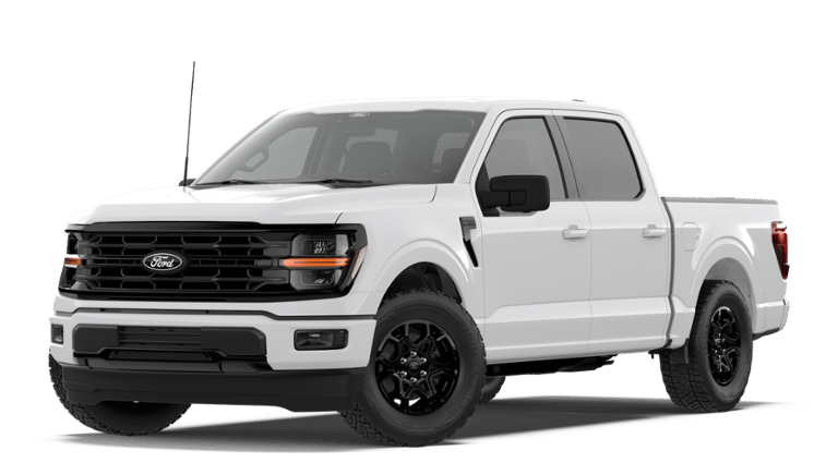 2026 Ford F-150 XLT in Oxford White — front three-quarter view