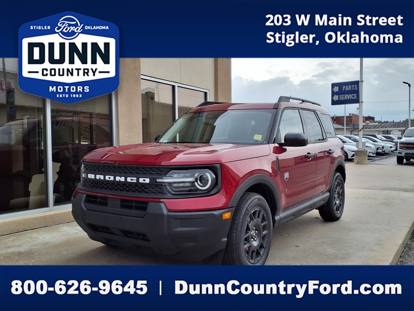 2026 Ford Bronco Sport Big Bend in Ruby Red Metallic Tinted Clearcoat — front three-quarter view