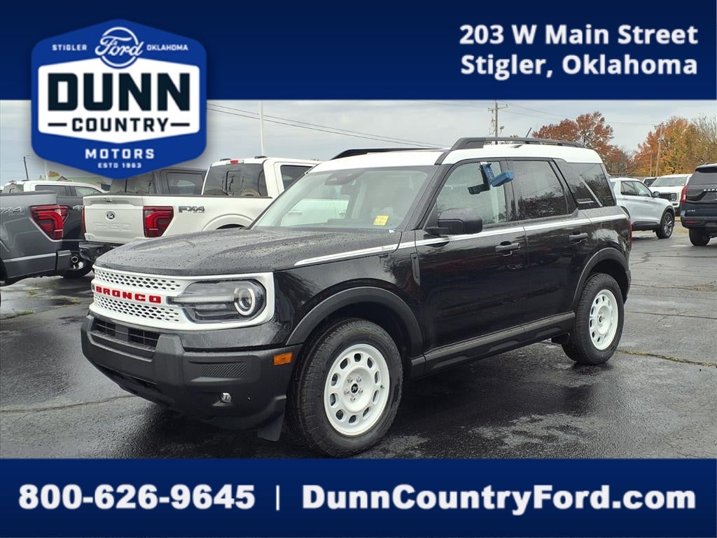 2025 Ford Bronco Sport Heritage in Shadow Black — front three-quarter view